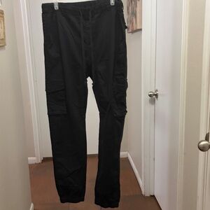 Victorious 4XL,Men's Black Cargo Pants